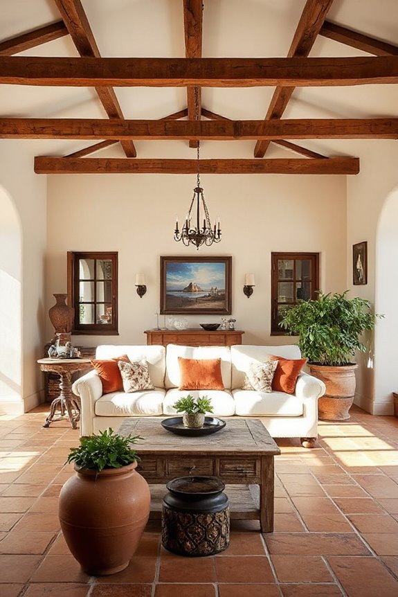 Warm Mediterranean Living Room in Terracotta and Cream 16 rustic elegance mediterranean furniture