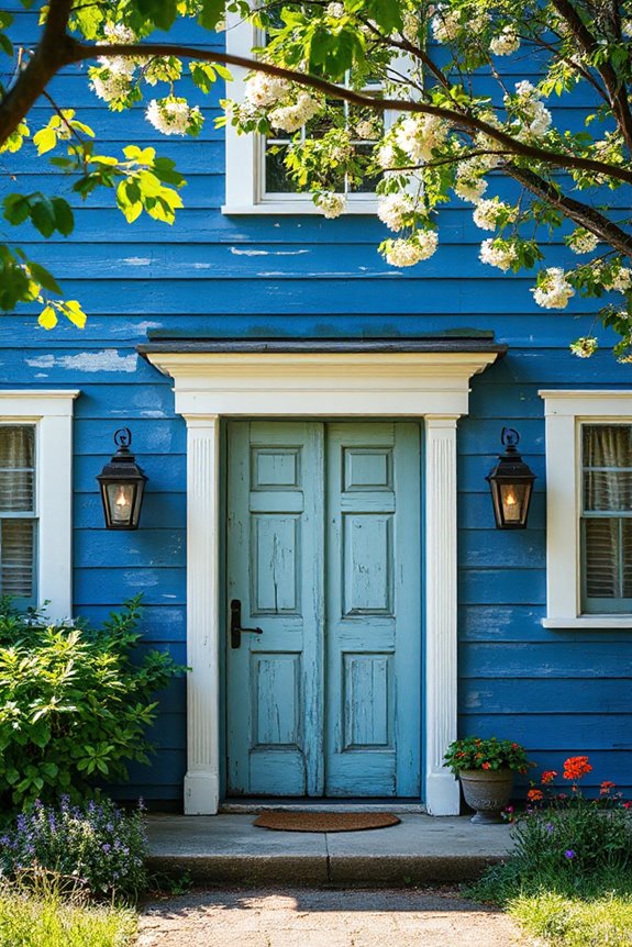 15 Gorgeous Weathered Blue Farmhouse Living Spaces 58 rustic farmhouse entryway charm