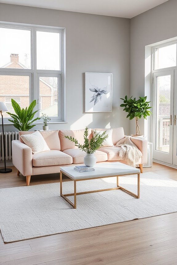 scandinavian grey pink minimalism