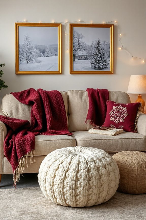 seasonal artwork enhances winter decor