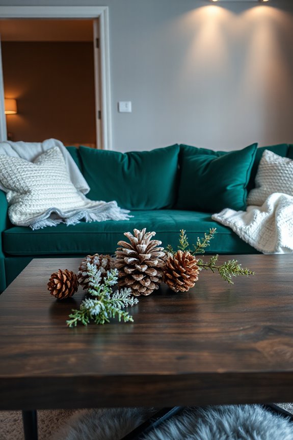 seasonal winter couch styling