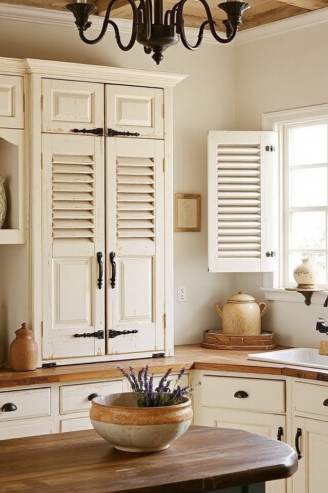 shutter style cabinet door installation