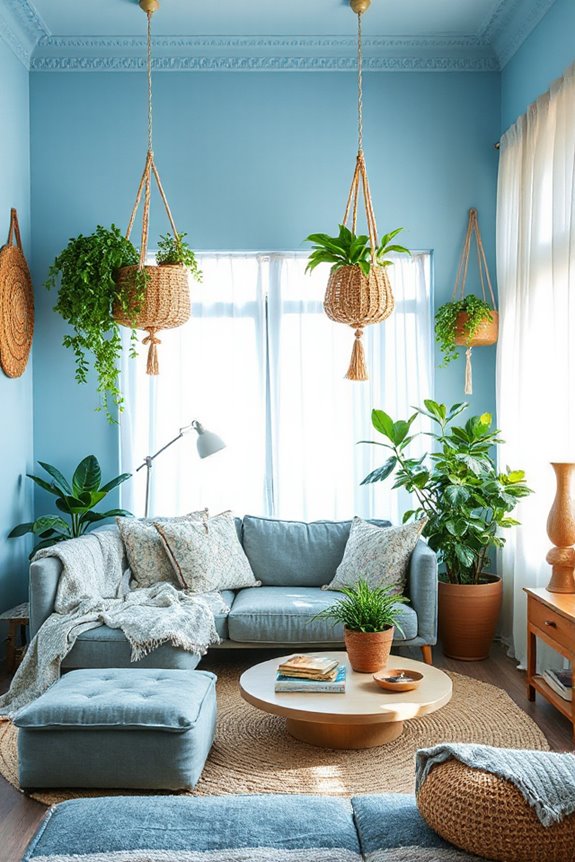 sky blue boho decor harmony