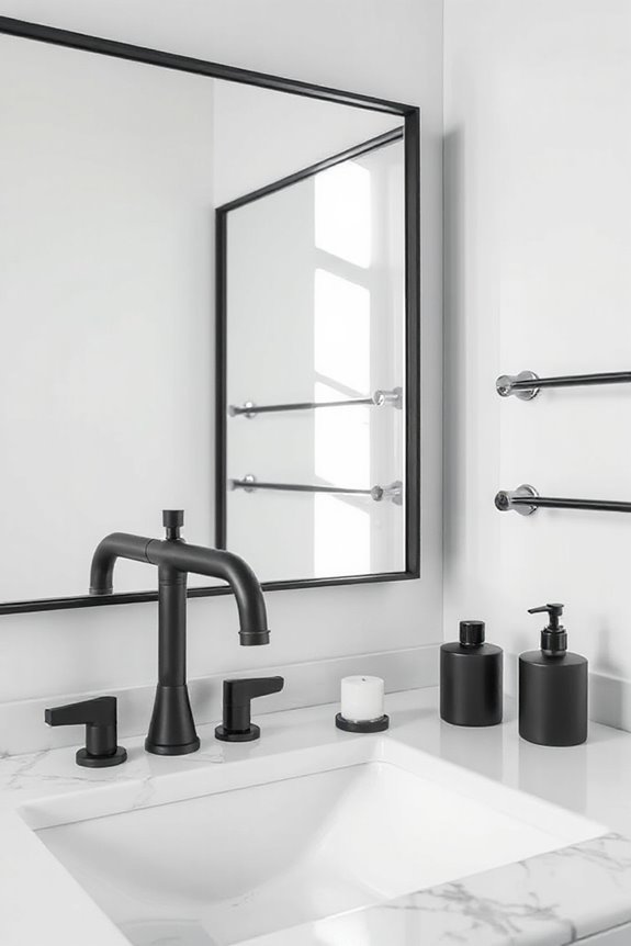 15 Bathrooms With Black Fixtures to Inspire Your Next Reno Project 37 sleek black framed accessories