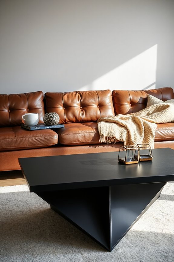 15 Ways to Style a Brown Leather Couch to Look Modern 37 sleek minimalist coffee tables