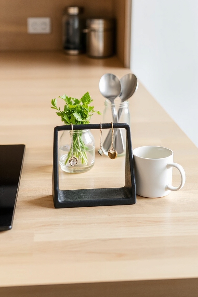 28 Kitchen Counter Styling Ideas That Are Functional and Beautiful 16 sleek minimalist jewelry organization
