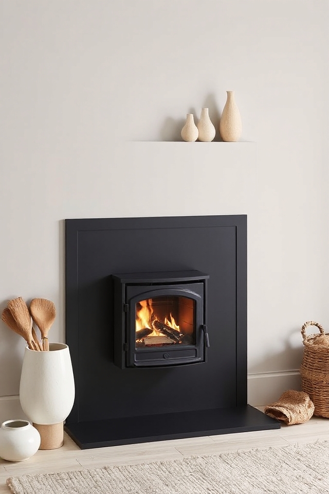40 Wood-Burning Stove Decor Ideas To Warm Up Your Space 135 sleek understated fireplace design