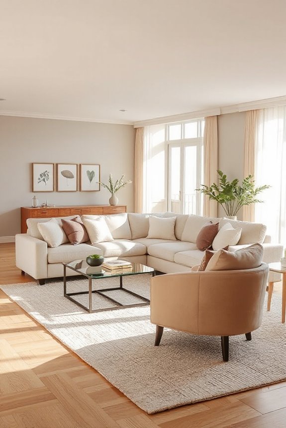 Don’t Miss These 22 Stunning Living Rooms in Warm Neutrals 128 soft neutral living space