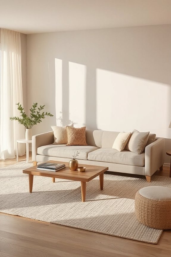 Don’t Miss These 22 Stunning Living Rooms in Warm Neutrals 23 soft taupe minimalist living