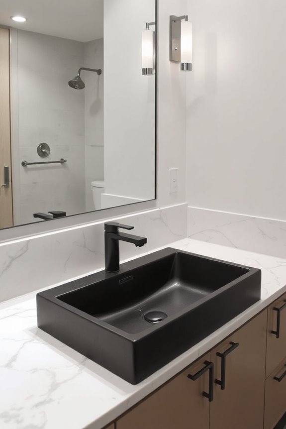 15 Bathrooms With Black Fixtures to Inspire Your Next Reno Project 44 sophisticated black sink designs