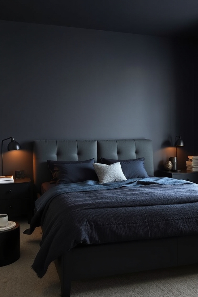 Would You Try A No Headboard Bedroom? These 22 Homes Make It Work 121 sophisticated dark bedroom decor