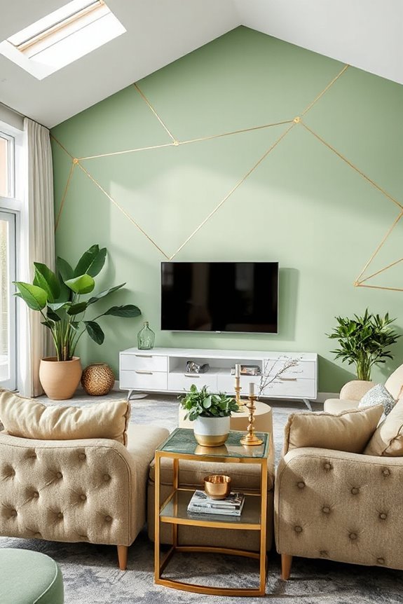 16 Light Green and Gold Living Room Concepts to Stay On Trend 65 sophisticated green and gold