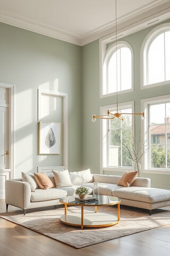 16 Light Green and Gold Living Room Concepts to Stay On Trend 23 sophisticated minimalist living room