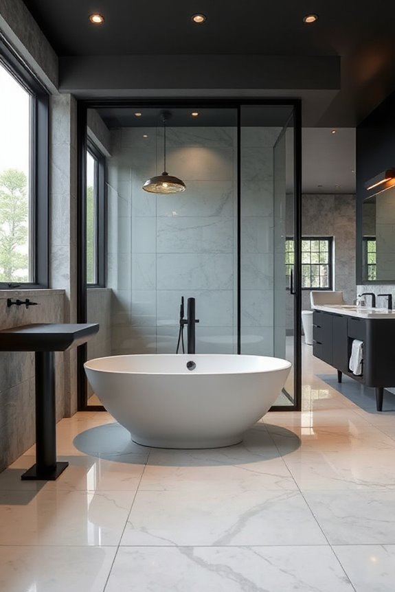 15 Bathrooms With Black Fixtures to Inspire Your Next Reno Project 79 spa inspired black glass enclosures