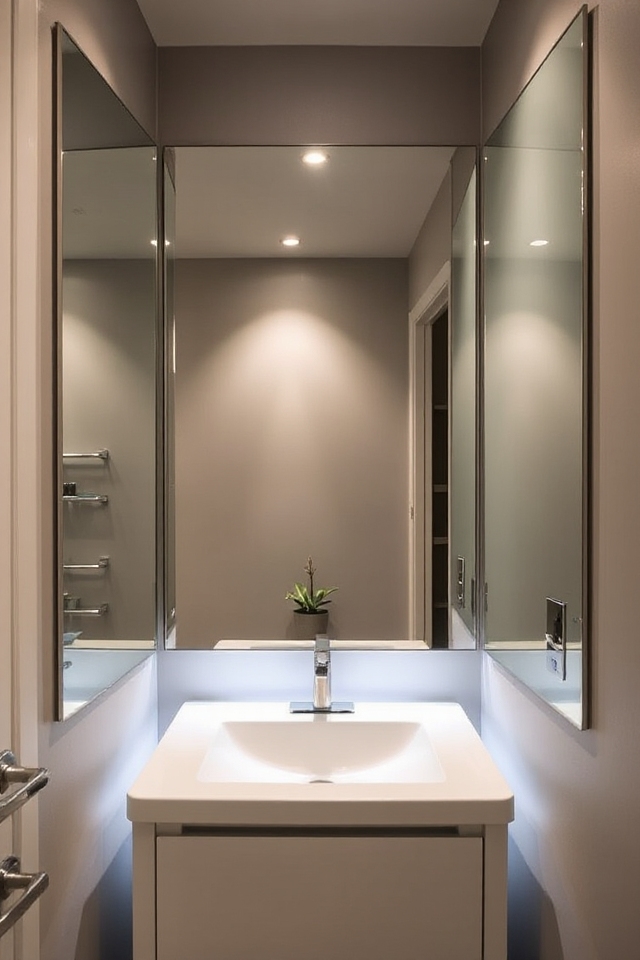 space enhancing mirrored vanity doors