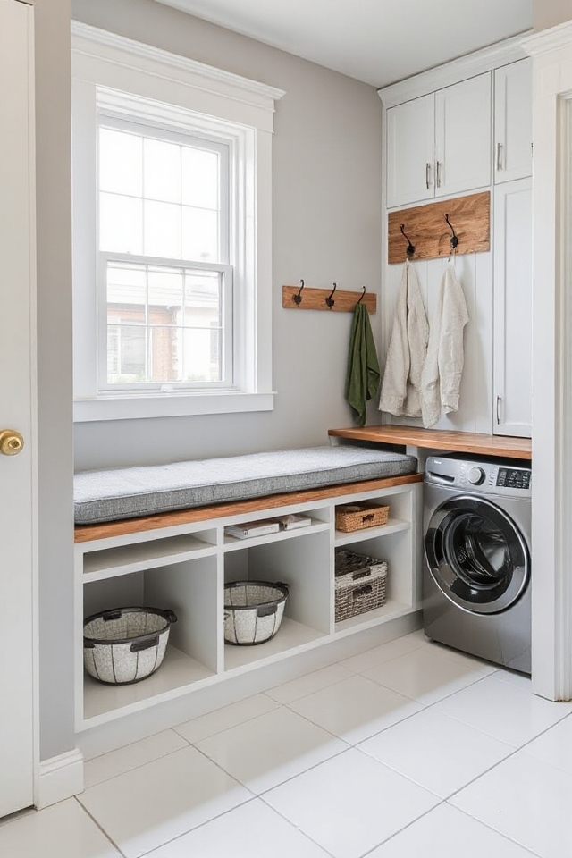 27 Clever Mudroom and Laundry Room Ideas To Maximize Space 9 storage focused seating solutions