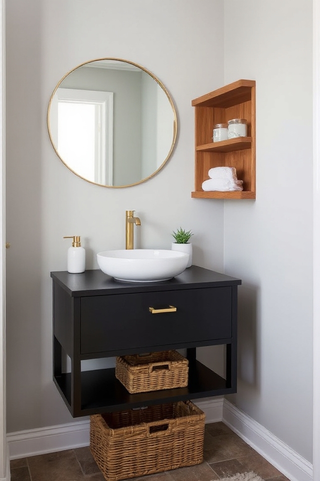 15 Half Bathroom Decor Ideas That Are Practical & Cute 16 stylish and functional storage