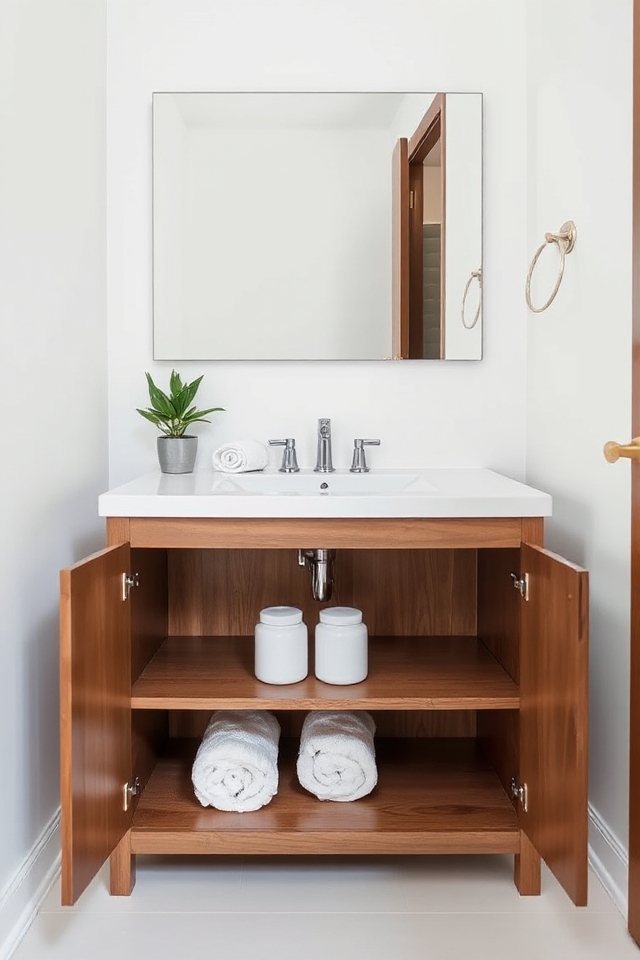 stylish open storage vanities