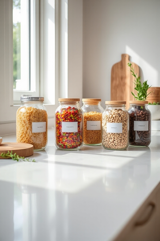 28 Kitchen Counter Styling Ideas That Are Functional and Beautiful 13 stylish storage with jars