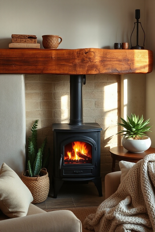 40 Wood-Burning Stove Decor Ideas To Warm Up Your Space 128 sustainable rustic wood mantel