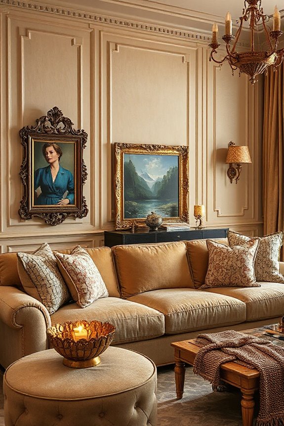 20 Cream and Gold Living Rooms That Look Expensive 68 textured fabrics elevate elegance