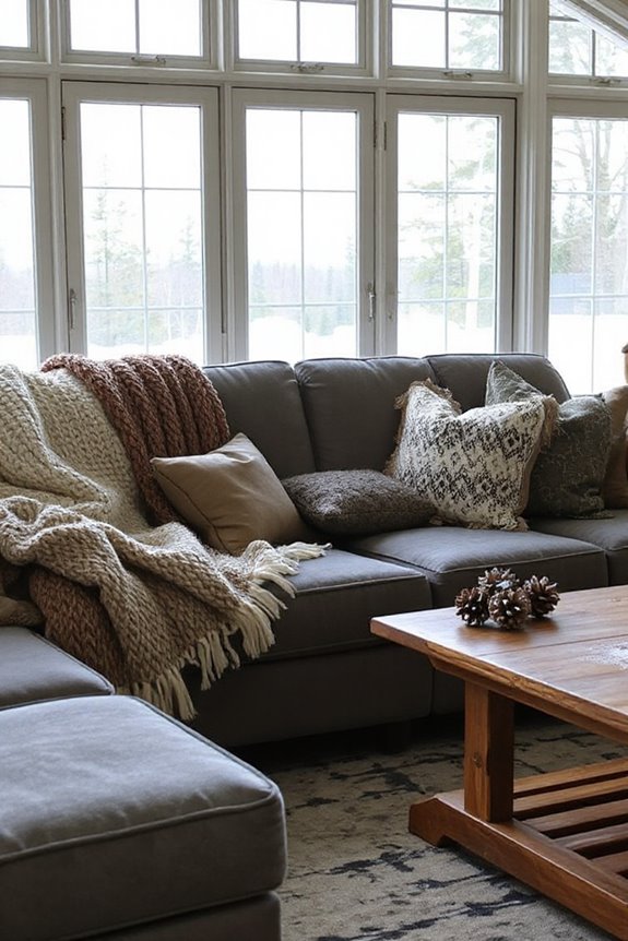 textured fabrics enhance winter decor