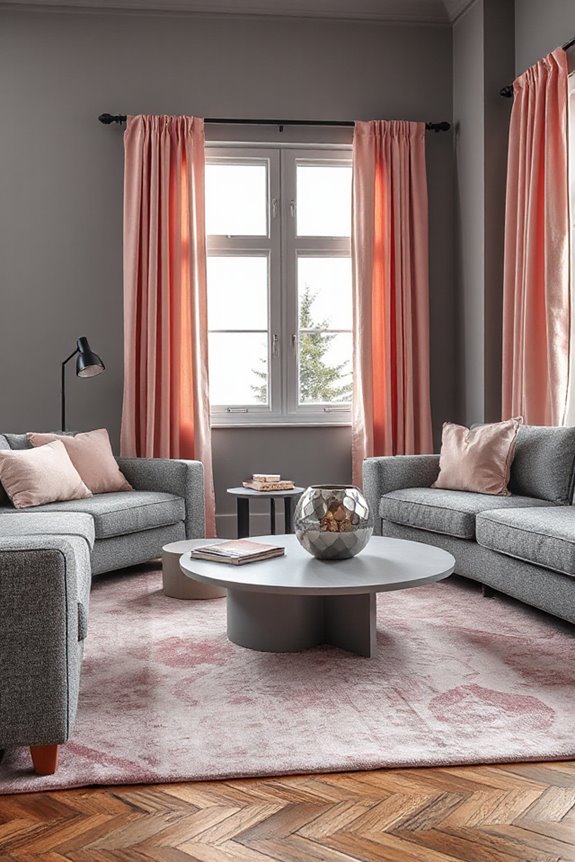 textured pink and grey decor
