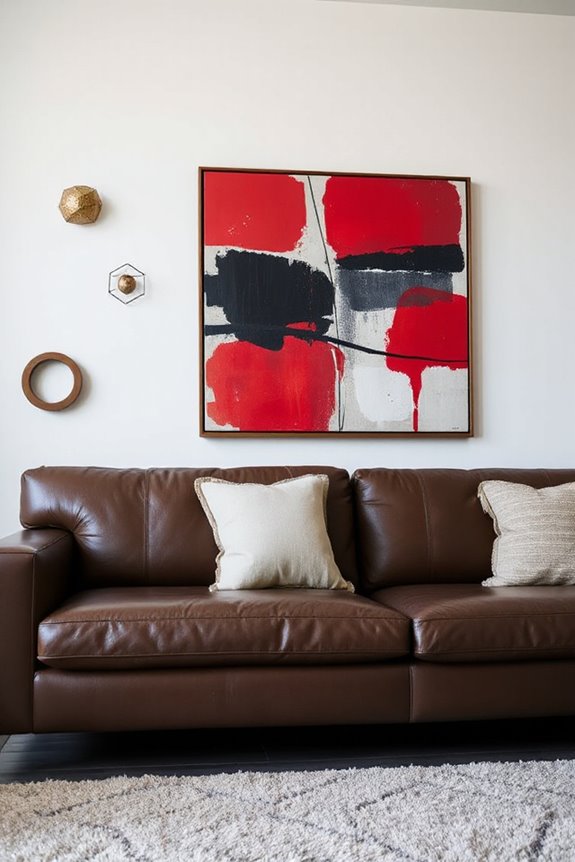 15 Ways to Style a Brown Leather Couch to Look Modern 9 transform with modern decor