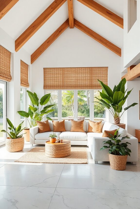 Modern Tropical White and Tan Living Room Concept 9 tropical elegance through materials