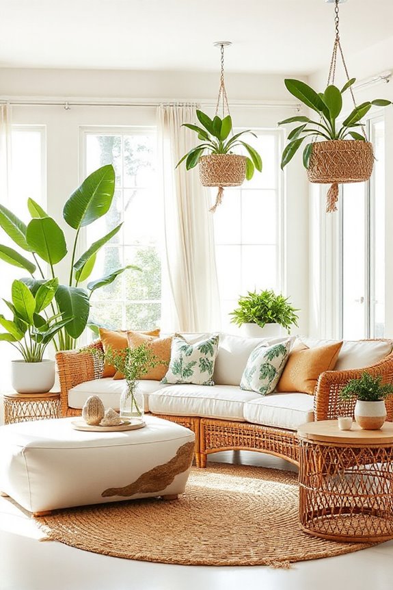Modern Tropical White and Tan Living Room Concept 23 tropical furniture decor transformation