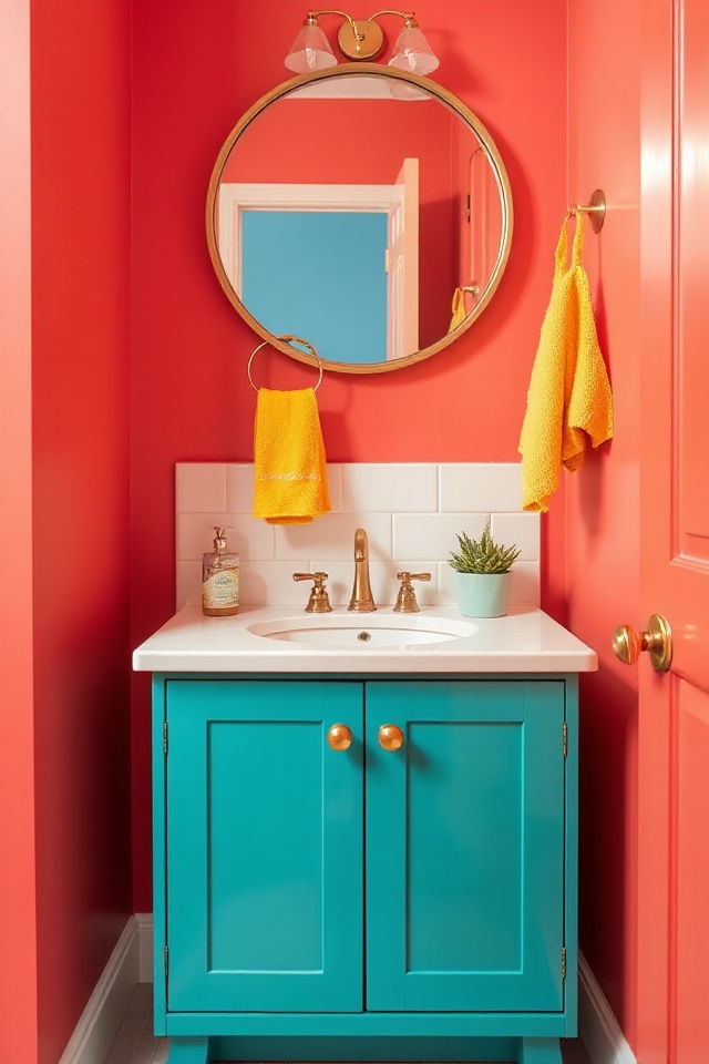 vibrant colorful bathroom vanities