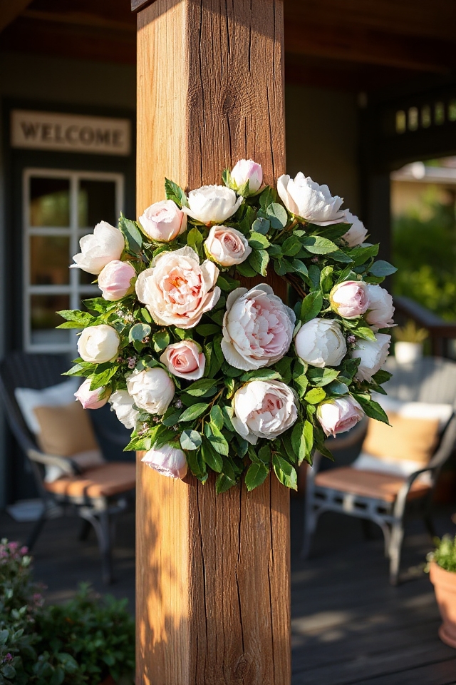 vibrant floral wreath care