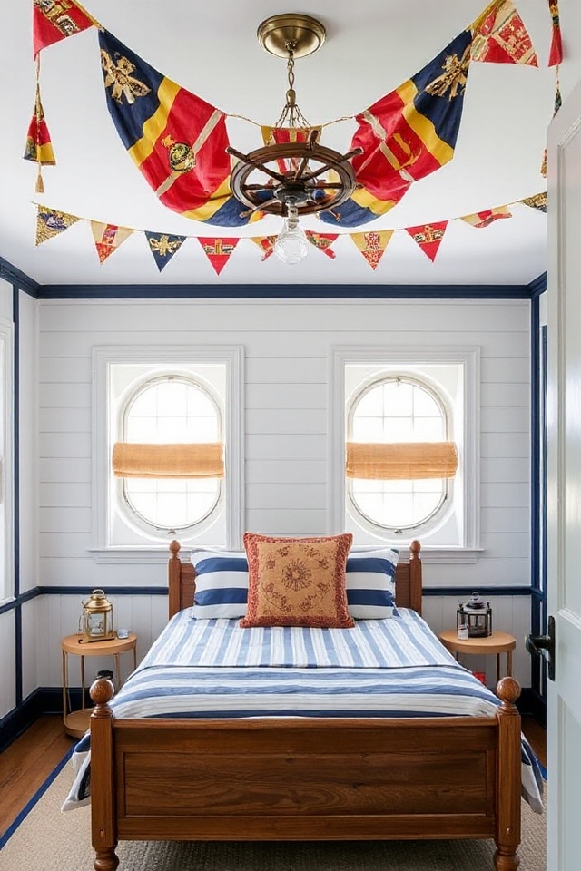 40 Nautical Bedroom Ideas if You Love Boats and Adventures 72 vibrant nautical flag decor