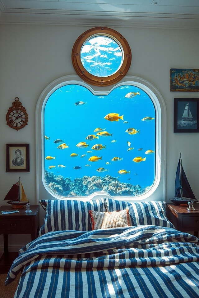 40 Nautical Bedroom Ideas if You Love Boats and Adventures 261 vibrant nautical underwater prints