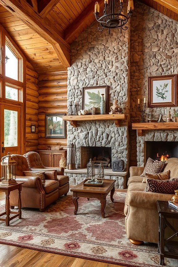 15 Mountain Style Living Room Ideas for Natural Comfort 70 vintage charm enhances decor