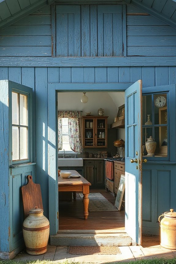 15 Gorgeous Weathered Blue Farmhouse Living Spaces 2 vintage charm meets functionality