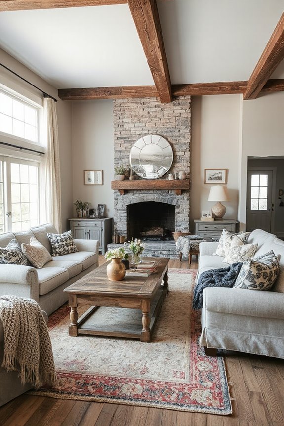 16 Beautiful Grey Farmhouse Living Rooms We Love 68 vintage charm with textures