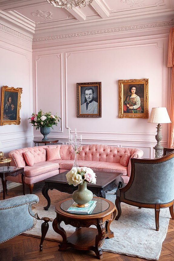 vintage pink grey elegance