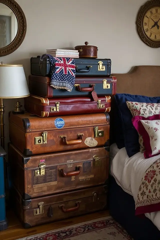 vintage suitcases as decor