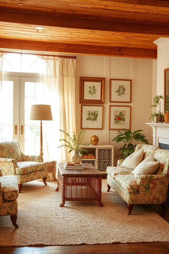 Classic Southern-Inspired Cottagecore Living Room 23 warm rustic color palette