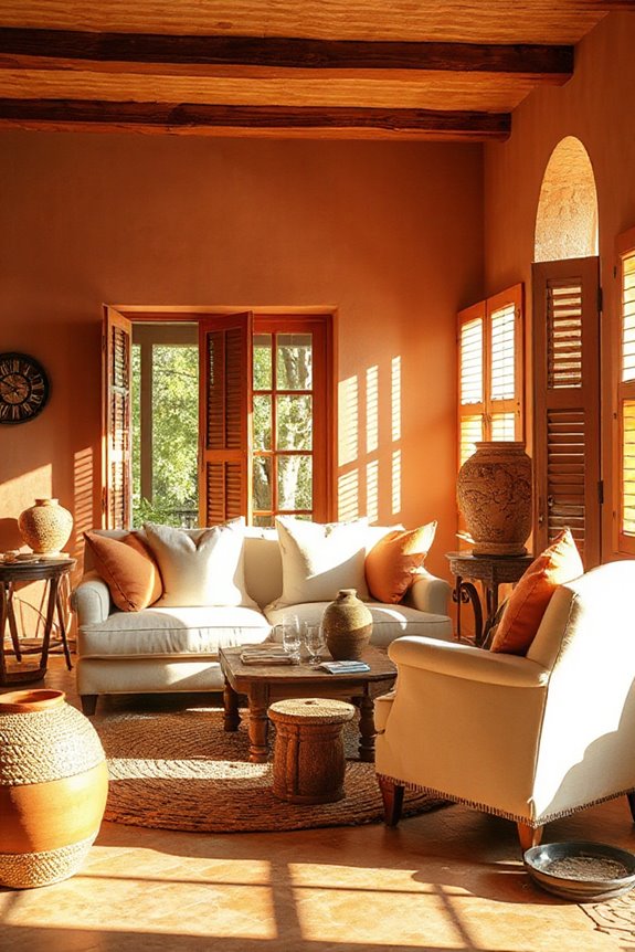 Warm Mediterranean Living Room in Terracotta and Cream 2 warm terracotta wall aesthetics