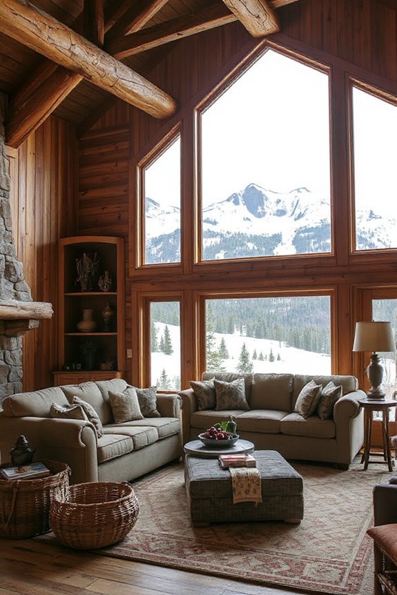 15 Mountain Style Living Room Ideas for Natural Comfort 2 warm wood natural materials