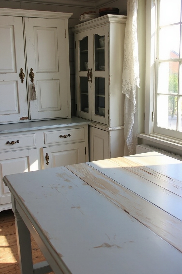 weathered furniture adds charm